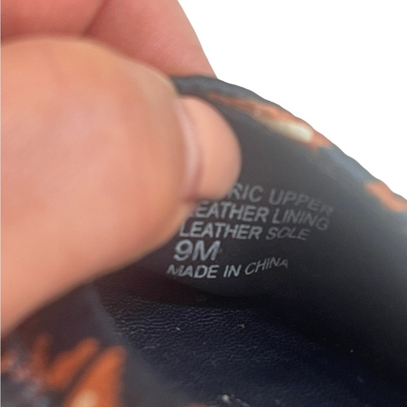 Tory Burch Tribal Aztec Brown Blue Ballet Flats Loafers Womens Size 9M - Picture 10 of 11